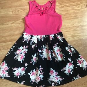 Pink Floral Girls Dress